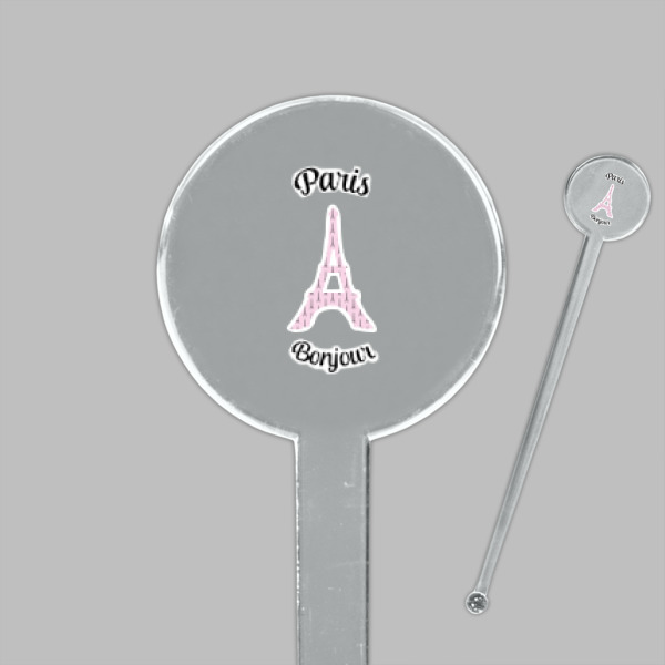 Custom Design - Clear Plastic 7" Stir Stick - Round - Closeup