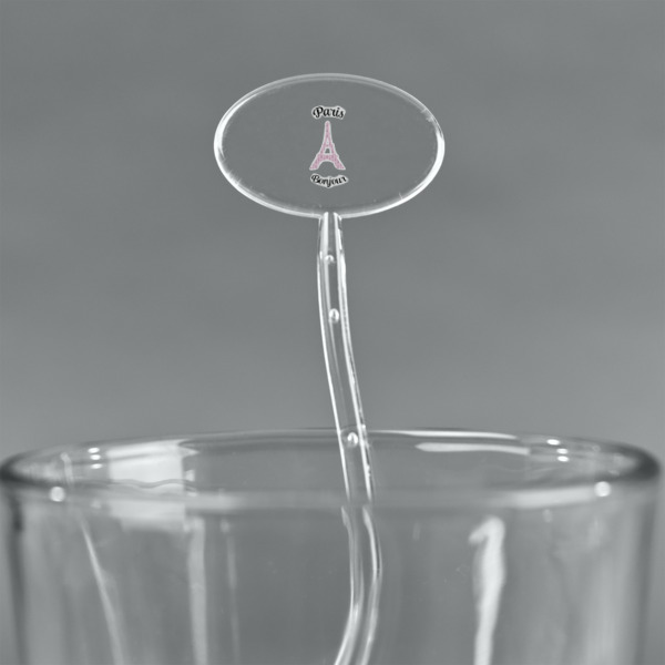 Custom Design - Clear Plastic 7" Stir Stick - Oval - Main
