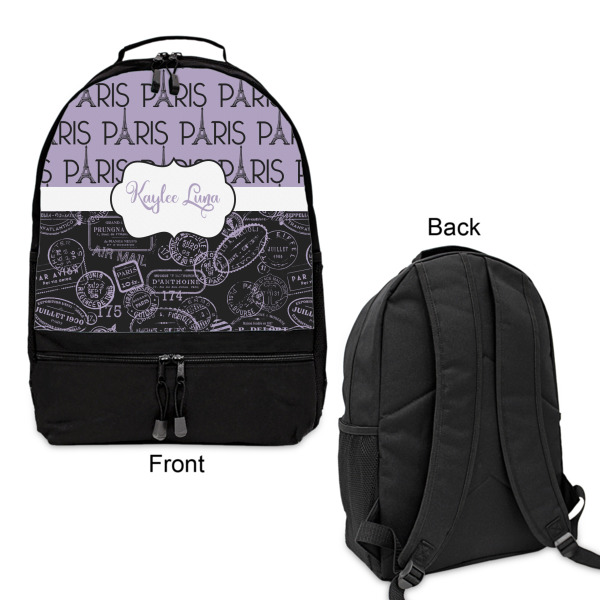 Custom Design - Large Backpack - Black - Front & Back View