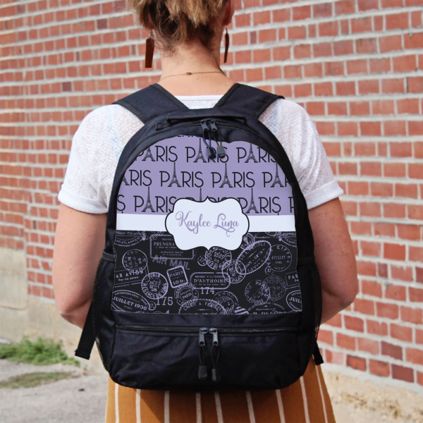 Custom Design - Large Backpack - Black - On Back