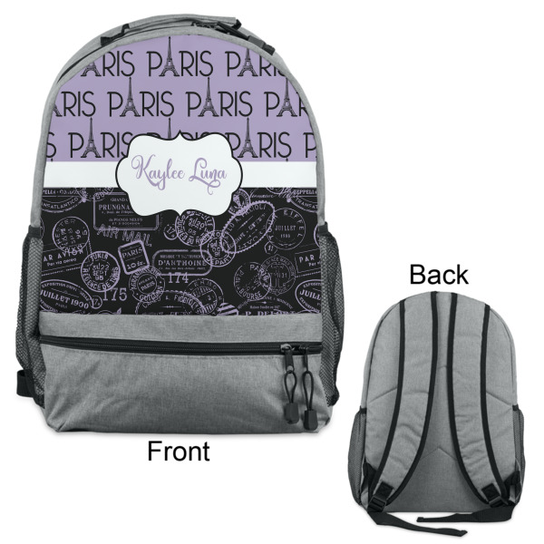 Custom Design - Large Backpack - Gray - Front & Back View