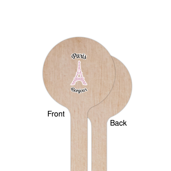 Custom Design - Wooden 7.5" Stir Stick - Round - Single Sided - Front & Back