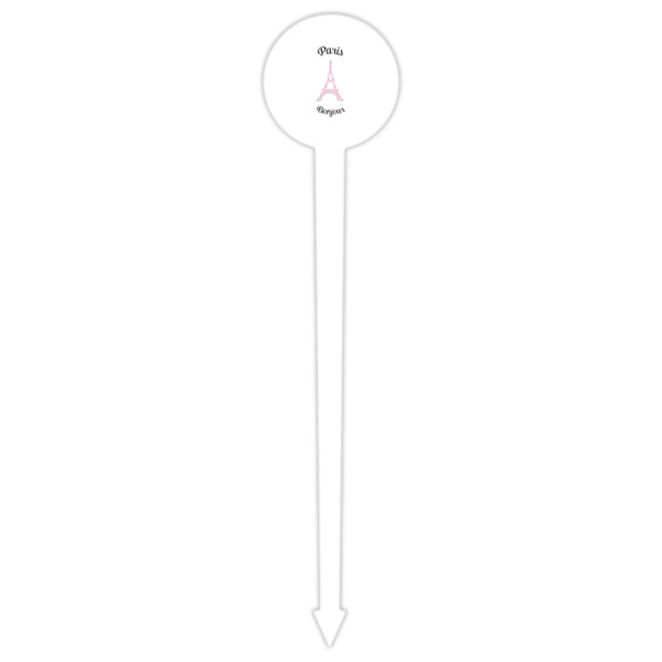 Custom Design - White Plastic 6" Food Pick - Round - Single Pick