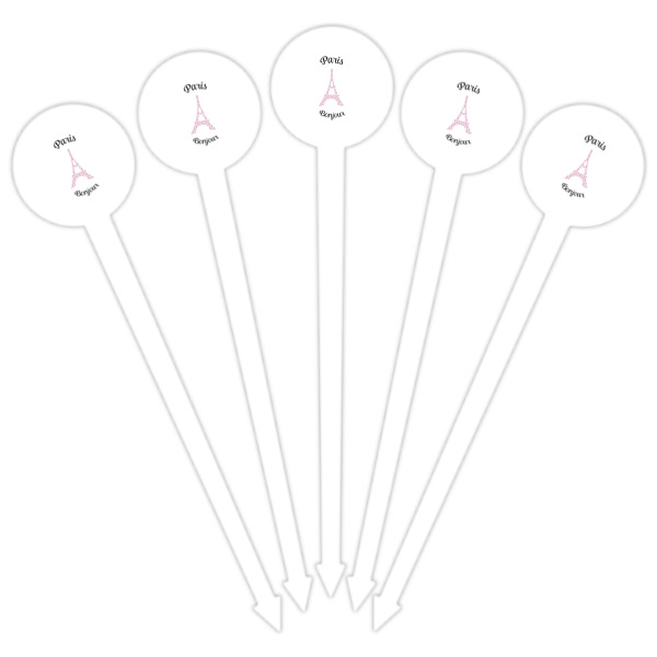 Custom Design - White Plastic 6" Food Pick - Round - Fan View