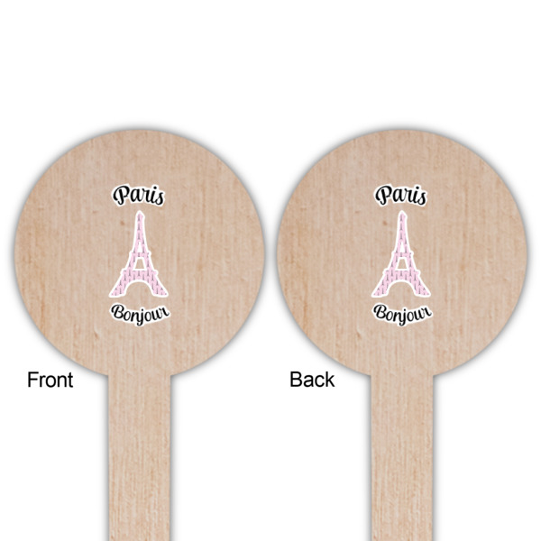 Custom Design - Wooden 6" Food Pick - Round - Double Sided - Front & Back