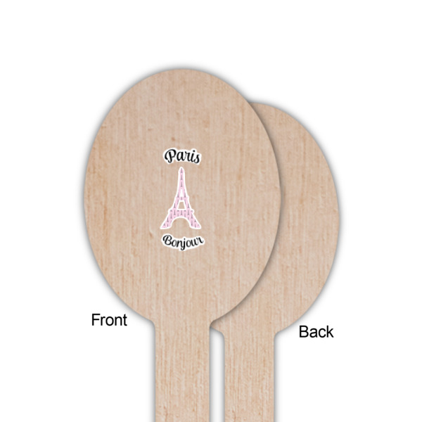 Custom Design - Wooden Food Pick - Oval - Single Sided - Front & Back