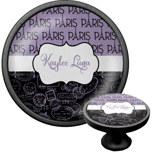 Custom Design - Black Custom Cabinet Knob (Front and Side)