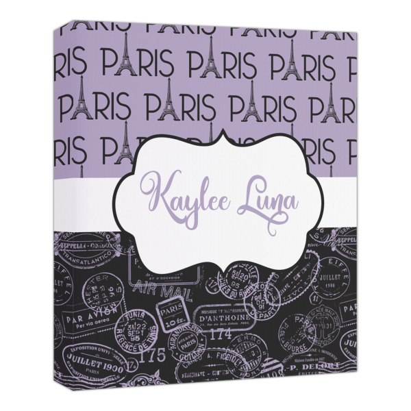 Custom Paris Bonjour and Eiffel Tower Canvas Print - 20x24 (Personalized)