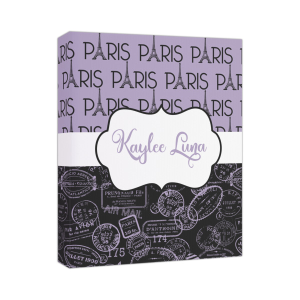 Custom Paris Bonjour and Eiffel Tower Canvas Print (Personalized)