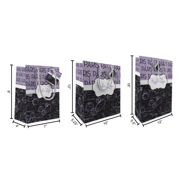 Custom Design - Gift Bags - All Sizes - Dimensions