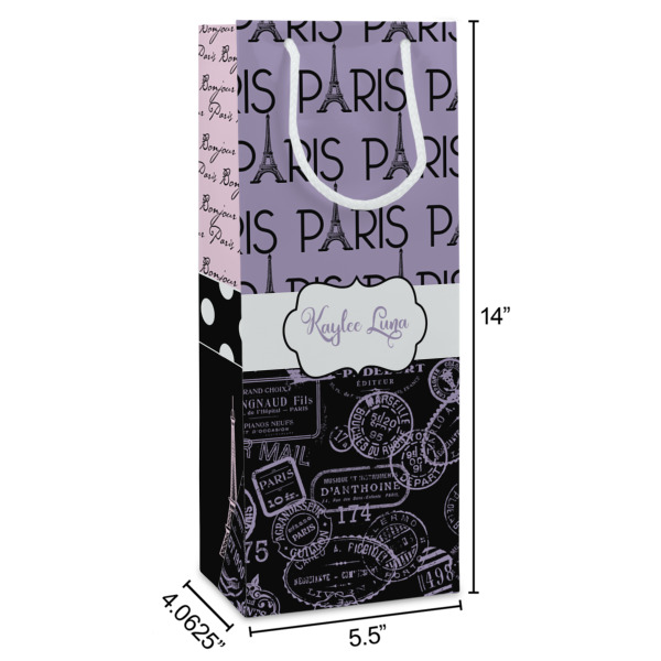 Custom Design - Wine Gift Bag - Dimensions