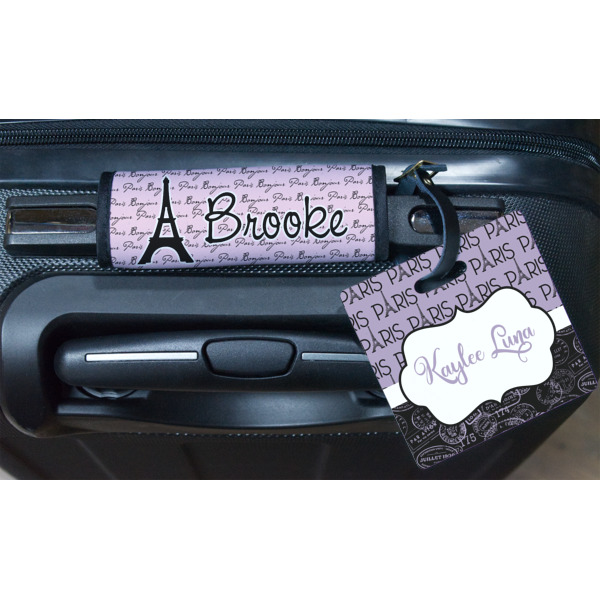 Custom Design - Square Luggage Tag & Handle Wrap - In Context