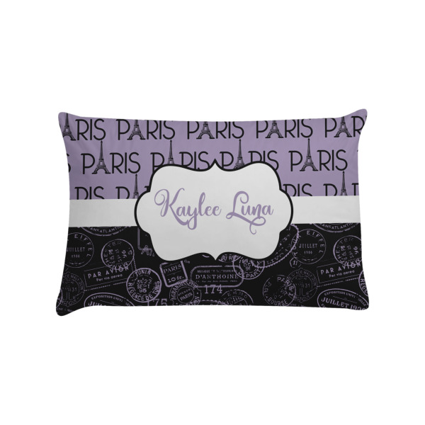Custom Paris Bonjour and Eiffel Tower Pillow Case - Standard (Personalized)