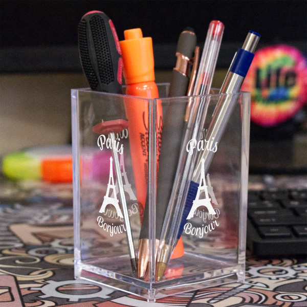 Custom Design - Acrylic Pen Holder - In Context