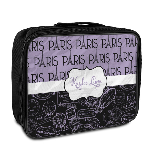 Custom Paris Bonjour and Eiffel Tower Insulated Lunch Bag (Personalized)