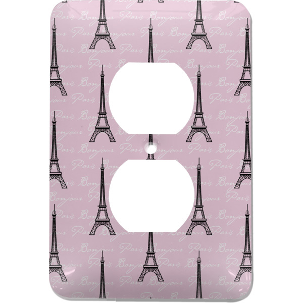 Custom Paris Bonjour and Eiffel Tower Electric Outlet Plate