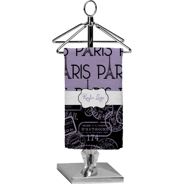 Custom Paris Bonjour and Eiffel Tower Finger Tip Towel - Full Print (Personalized)