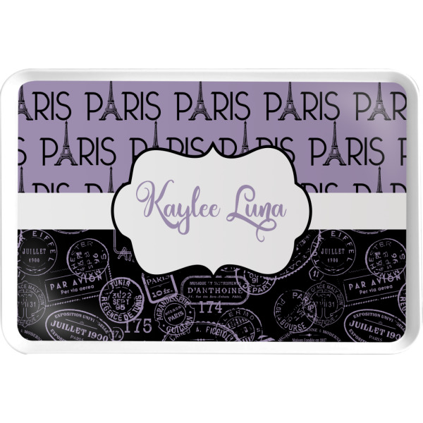 Custom Paris Bonjour and Eiffel Tower Serving Tray (Personalized)