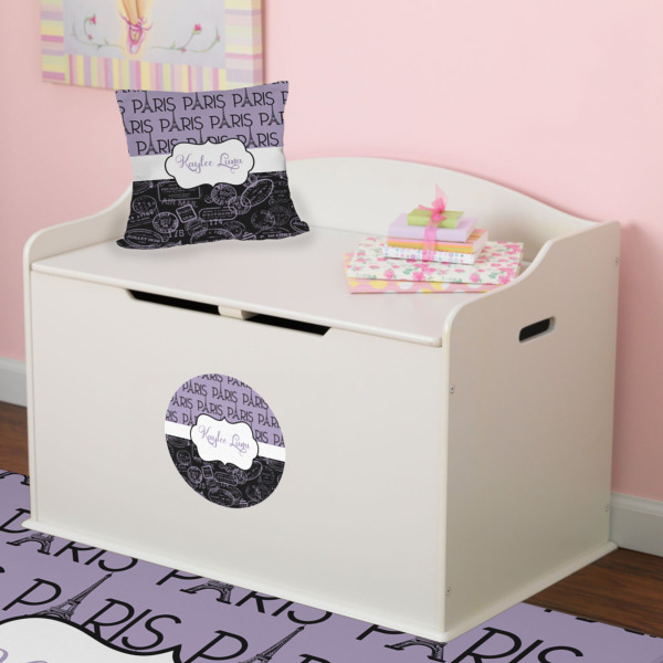 Custom Design - Round Wall Decal on Toy Chest