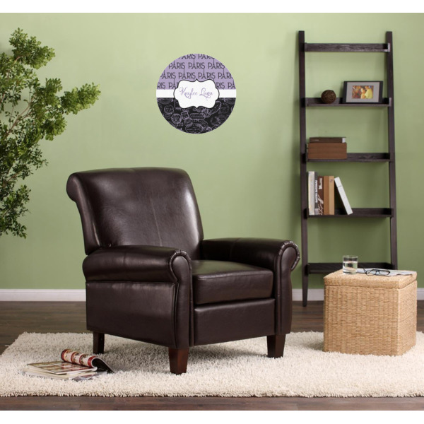 Custom Design - Round Wall Decal on Living Room Wall