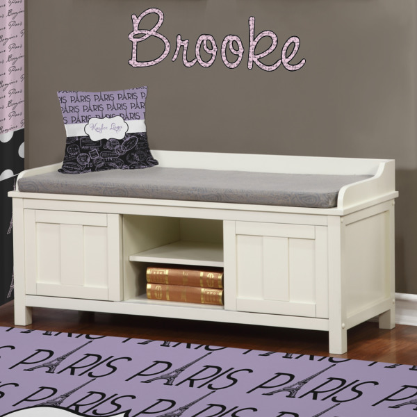Custom Design - Wall Name Decal Above Storage bench