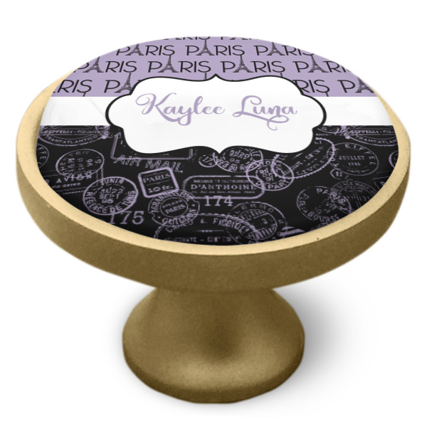 Custom Design - Cabinet Knob - Gold - Side