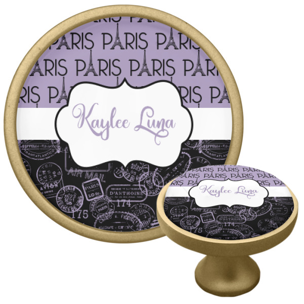 Custom Design - Cabinet Knob - Gold - Multi Angle