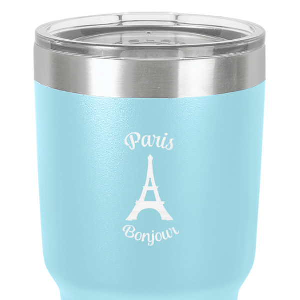 Custom Design - 30 oz Stainless Steel Ringneck Tumbler - Teal - Close Up