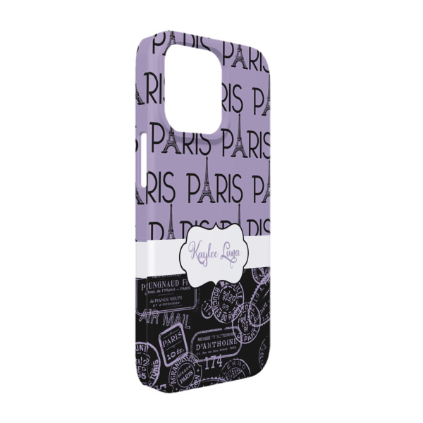Custom Paris Bonjour and Eiffel Tower iPhone Case - Plastic - iPhone 13 Pro (Personalized)