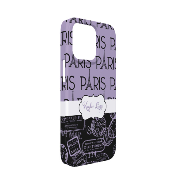 Custom Paris Bonjour and Eiffel Tower iPhone Case - Plastic - iPhone 13 Mini (Personalized)