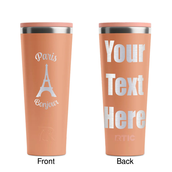 Custom Design - Peach RTIC Everyday Tumbler - 28 oz. - Front and Back