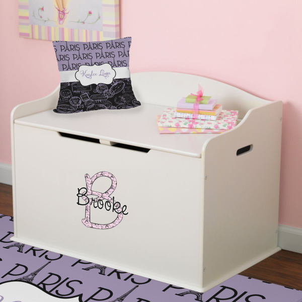 Custom Design - Wall Name & Initial Small on Toy Chest