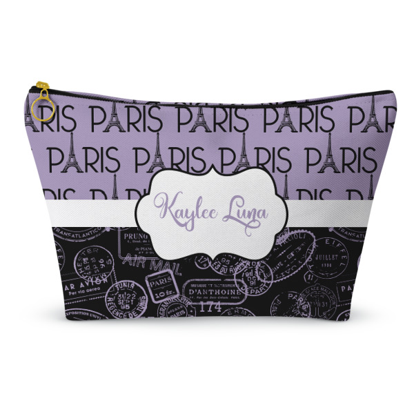 Custom Paris Bonjour and Eiffel Tower Makeup Bag (Personalized)