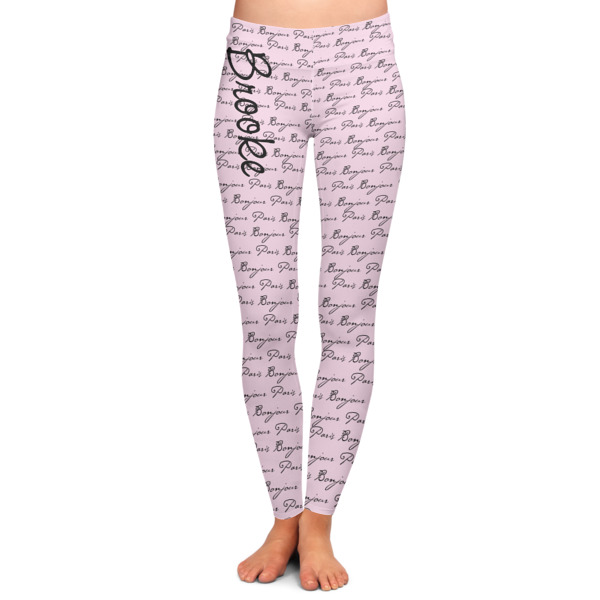 Custom Paris Bonjour and Eiffel Tower Ladies Leggings (Personalized)