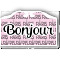 Paris Bonjour and Eiffel Tower Twill Iron On Patch - Custom Shape - Large (Personalized)