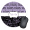 Paris Bonjour and Eiffel Tower Round Mouse Pad (Personalized)