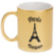 Paris Bonjour and Eiffel Tower Metallic Mug (Personalized)