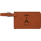 Paris Bonjour and Eiffel Tower Leatherette Luggage Tag (Personalized)