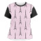 Paris Bonjour and Eiffel Tower Women's Crew T-Shirt