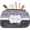 Paris Bonjour and Eiffel Tower Makeup / Cosmetic Bag - Medium (Personalized)