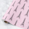 Paris Bonjour and Eiffel Tower Wrapping Paper Roll - Small