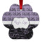 Paris Bonjour and Eiffel Tower Metal Paw Ornament - Double Sided w/ Name or Text