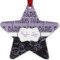 Paris Bonjour and Eiffel Tower Metal Star Ornament - Double Sided w/ Name or Text