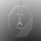 Paris Bonjour and Eiffel Tower Engraved Glass Ornament - Octagon (Personalized)