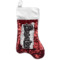 Paris Bonjour and Eiffel Tower Reversible Sequin Stocking - Red (Personalized)