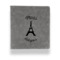 Paris Bonjour and Eiffel Tower Leather Binder - 1" - Grey (Personalized)