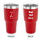 Paris Bonjour and Eiffel Tower 30 oz Stainless Steel Tumbler - Red - Double Sided (Personalized)