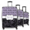 Paris Bonjour and Eiffel Tower 3 Piece Luggage Set - 20" Carry On, 24" Medium Checked, 28" Large Checked (Personalized)