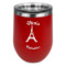 Paris Bonjour and Eiffel Tower Stemless Stainless Steel Wine Tumbler - Red - Single Sided (Personalized)