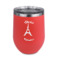 Paris Bonjour and Eiffel Tower Stemless Stainless Steel Wine Tumbler - Coral - Double Sided (Personalized)